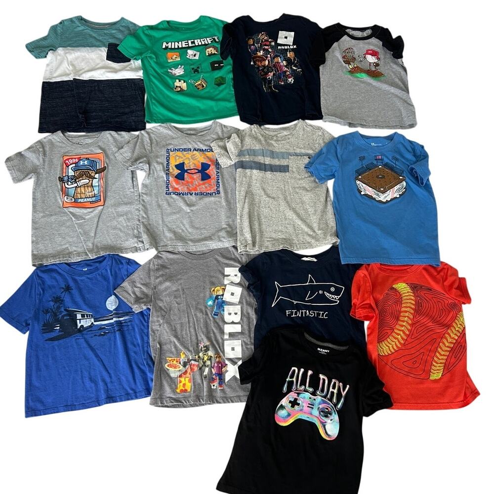 Boys Size 7 / 6–7 Graphic Tee Bundle – Gaming, Sports & UA